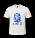 A Bathing Ape (BAPE) White & Blue Camo T-Shirt