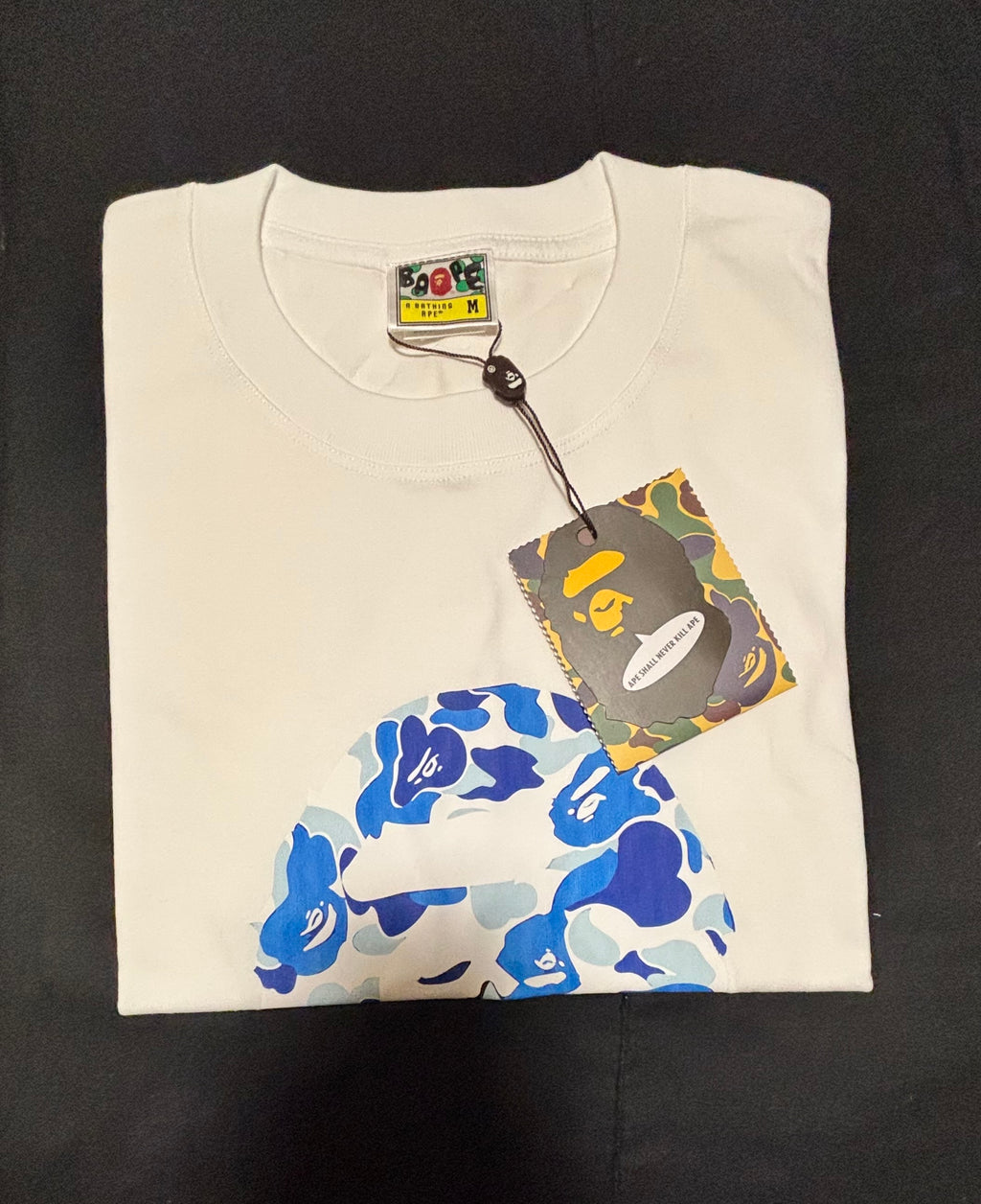 A Bathing Ape (BAPE) White & Blue Camo T-Shirt