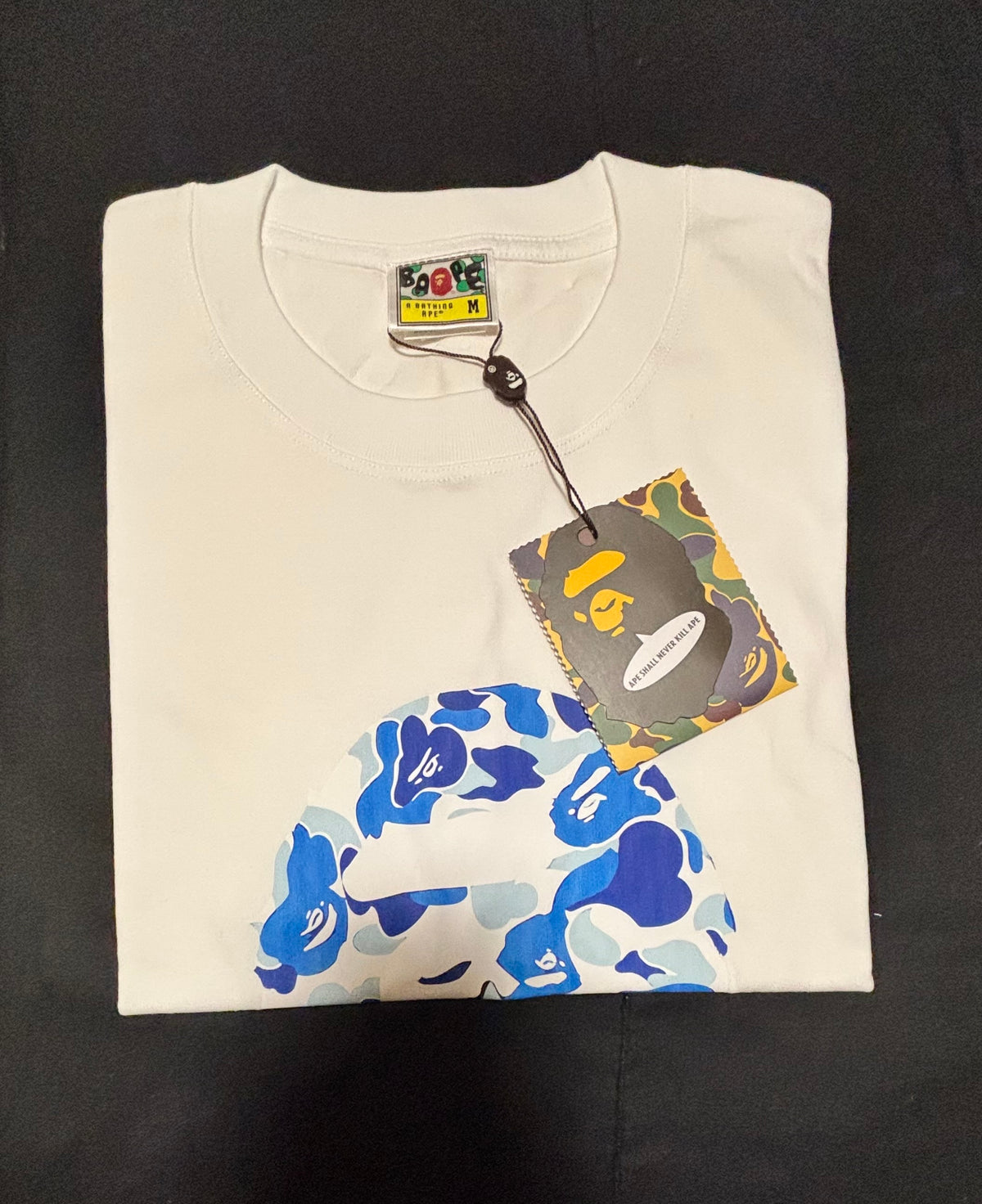 A Bathing Ape (BAPE) White & Blue Camo T-Shirt